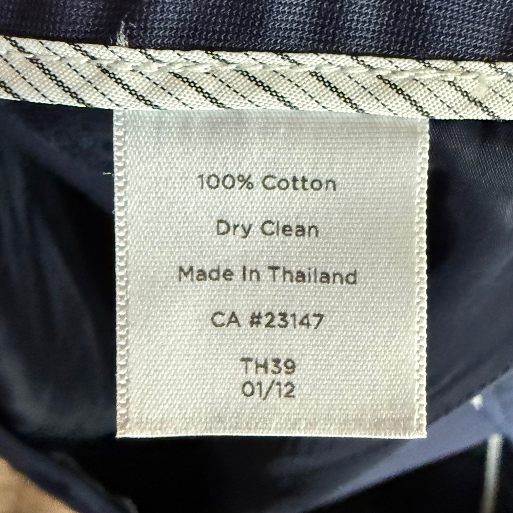 Talbots Heritage Navy Blue 100% Cotton Straight Leg Dress Pants Womens 12 - Picture 5 of 6